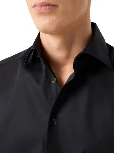 Eton Men's Contemporary-Fit Elevated Twill Dress Shirt - Black - Size 18 | Thumbnail 5 Eton Men's Contemporary-Fit Elevated Twill Dress Shirt - Black - Size 18 | Thumbnail 5