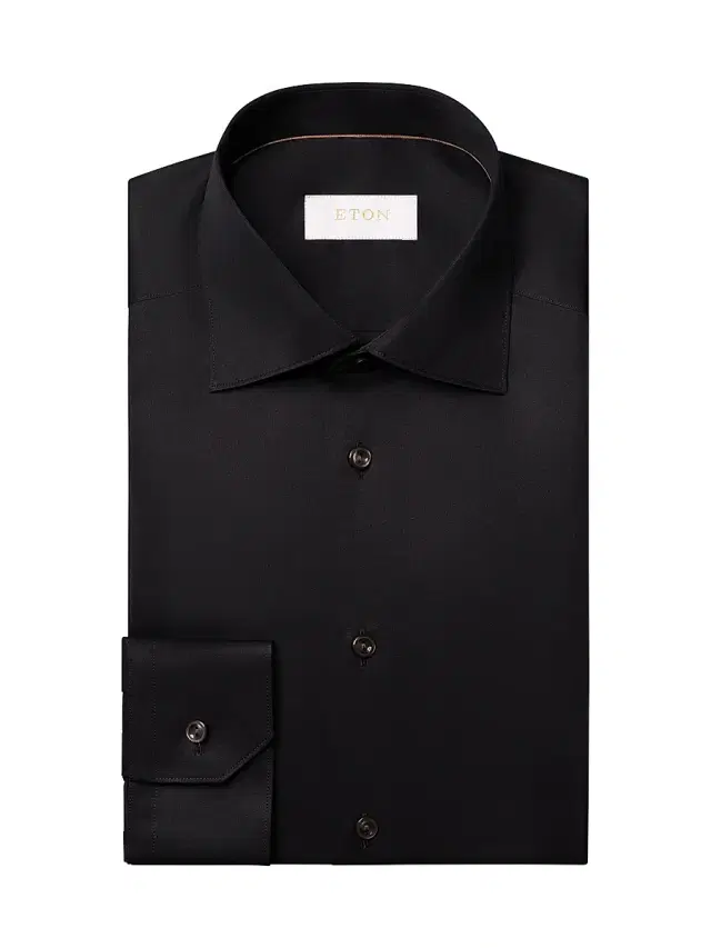 Men's Contemporary-Fit Elevated Twill Dress Shirt - Black