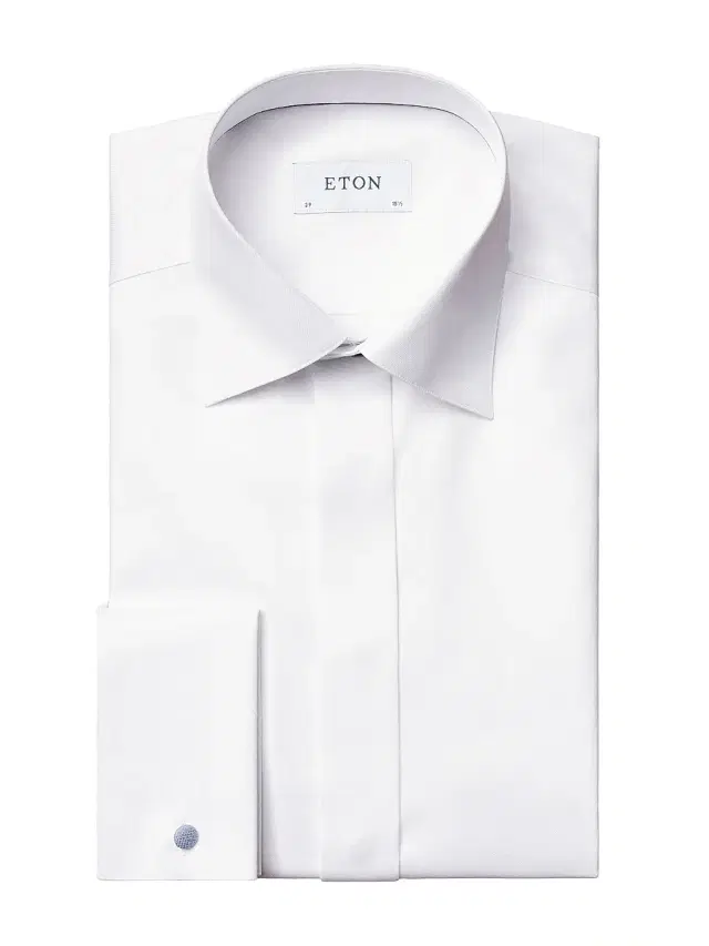 Men's Contemporary-Fit Fly Front Formal Shirt - White