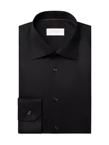 Eton Men's Slim-Fit Elevated Twill Shirt - Black - Size 17.5 | Thumbnail 1 Eton Men's Slim-Fit Elevated Twill Shirt - Black - Size 17.5 | Thumbnail 1
