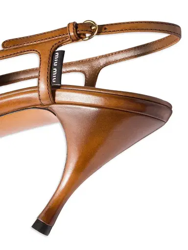 Miu Miu Women's Leather Slingback Pumps | Thumbnail 3