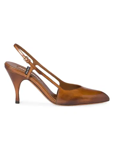 Miu Miu Women's Leather Slingback Pumps | Thumbnail 1