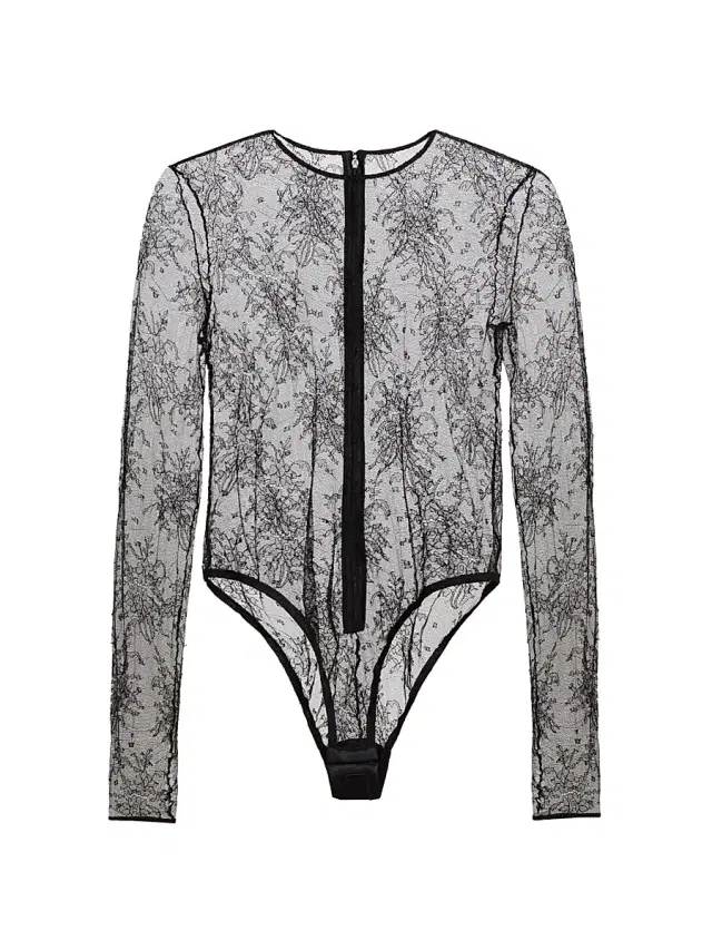 Dolce & Gabbana Women's Sheer Lace Bodysuit - Nero