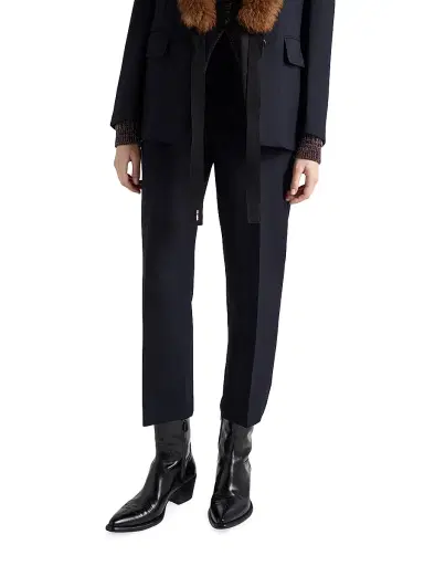 Prada Women's Wool Rush Stitch Pants - Blue - Size 10 | Thumbnail 2
