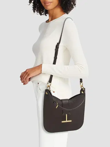 TOM FORD Women's Tara Grain Leather Crossbody Bag - Espresso | Thumbnail 2 TOM FORD Women's Tara Grain Leather Crossbody Bag - Espresso | Thumbnail 2