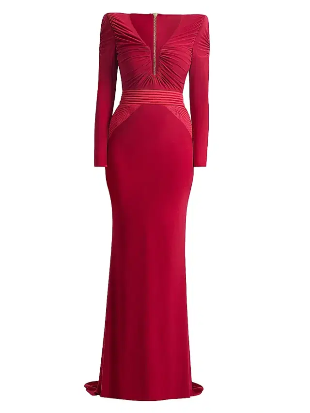 Women's The Bloom Gathered Jersey Gown - Dusty Blue