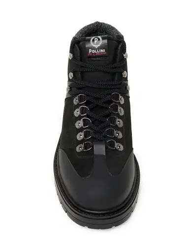 Pollini Men's Leather Ankle Boots - Black - Size 12 | Thumbnail 4