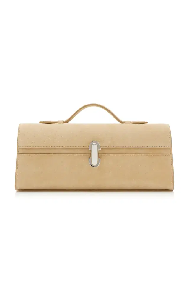 The Slim Symmetry Suede Pochette