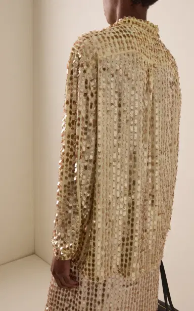 Zankov Gabrielle Embellished Silk-Blend Shirt | Thumbnail 5