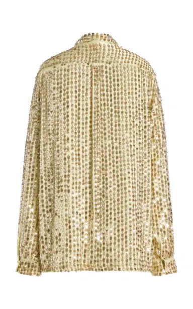 Zankov Gabrielle Embellished Silk-Blend Shirt | Thumbnail 6