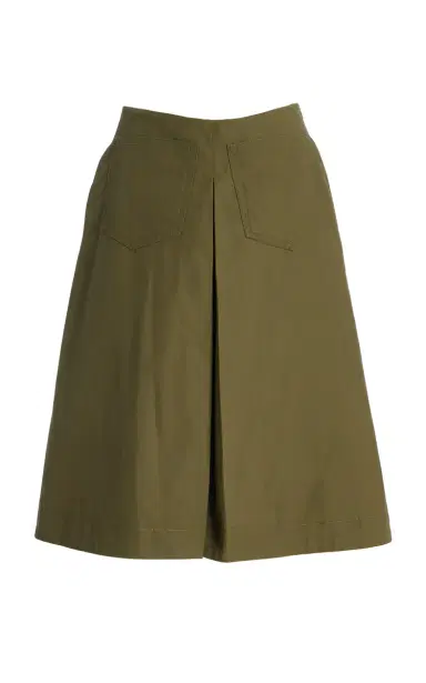 ZANKOV Louise Cotton Shorts - Green - XS | Thumbnail 1