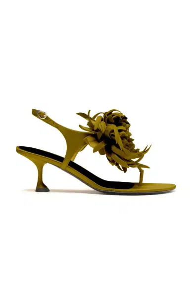 Proenza Schouler Tee Flower-Detailed Satin Thong Sandals | Thumbnail 3