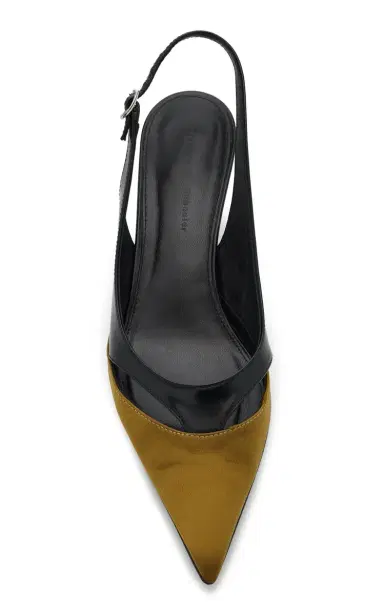 Proenza Schouler Slash Leather and Satin Slingback Pumps | Thumbnail 3 Proenza Schouler Slash Leather and Satin Slingback Pumps | Thumbnail 3