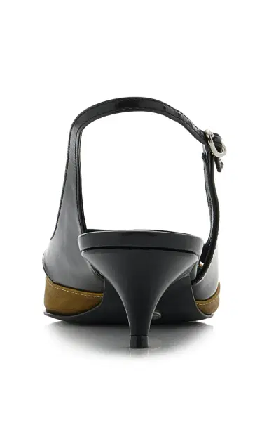 Proenza Schouler Slash Leather and Satin Slingback Pumps | Thumbnail 5 Proenza Schouler Slash Leather and Satin Slingback Pumps | Thumbnail 5