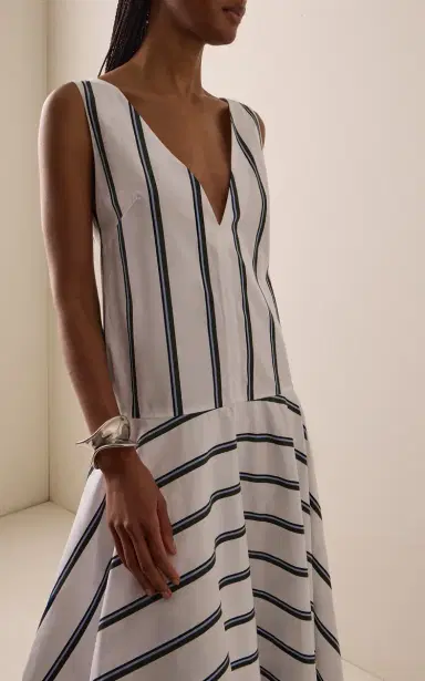 Proenza Schouler Beatriz Cotton-Silk Midi Dress | Thumbnail 3