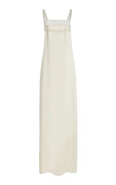 COLLEEN ALLEN Lace-Trimmed Silk Maxi Dress | Thumbnail 2