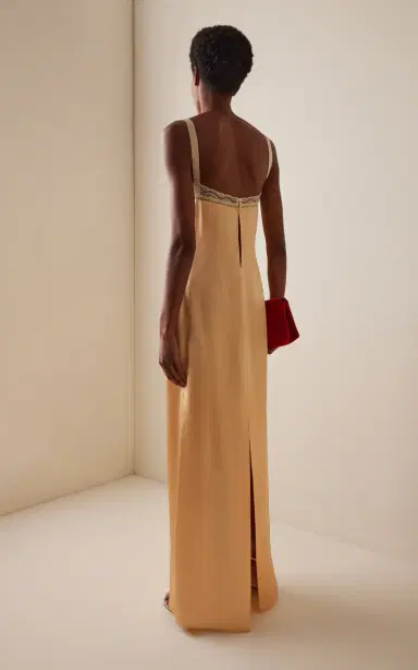 COLLEEN ALLEN Lace-Trimmed Silk Maxi Dress | Thumbnail 5