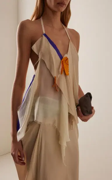 COLLEEN ALLEN Patchwork Silk-Blend Halter Top | Thumbnail 4 COLLEEN ALLEN Patchwork Silk-Blend Halter Top | Thumbnail 4