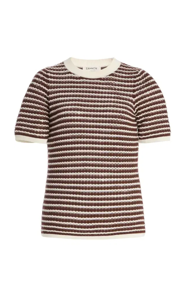 Zankov Charlotte Pointelle-Knit Wool Top
