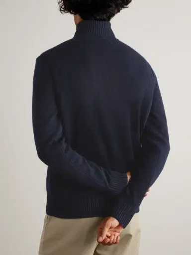 Purdey Leather-Trimmed Cashmere Half-Zip Sweater - Men | Thumbnail 4 Purdey Leather-Trimmed Cashmere Half-Zip Sweater - Men | Thumbnail 4