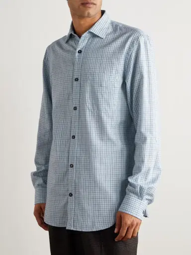 Purdey Checked Cotton and Cashmere-Blend Shirt - Men | Thumbnail 3