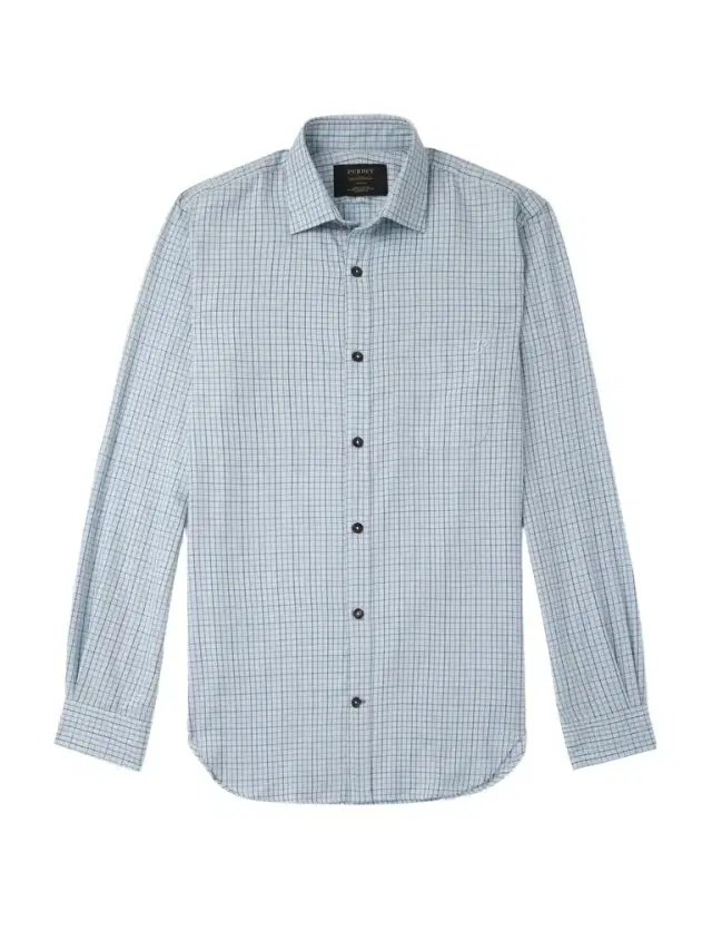 Checked Cotton and Cashmere-Blend Shirt - Men Checked Cotton and Cashmere-Blend Shirt - Men
