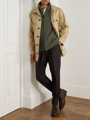 Purdey Burlington Cable-Knit Wool and Cashmere Zip-Up Cardigan - Men | Thumbnail 2 Purdey Burlington Cable-Knit Wool and Cashmere Zip-Up Cardigan - Men | Thumbnail 2