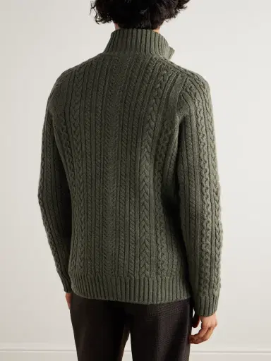 Purdey Burlington Cable-Knit Wool and Cashmere Zip-Up Cardigan - Men | Thumbnail 4 Purdey Burlington Cable-Knit Wool and Cashmere Zip-Up Cardigan - Men | Thumbnail 4