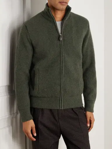 Purdey Orkney Ribbed-Knit Wool Zip-Up Cardigan - Men | Thumbnail 3 Purdey Orkney Ribbed-Knit Wool Zip-Up Cardigan - Men | Thumbnail 3