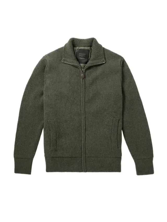 Orkney Ribbed-Knit Wool Zip-Up Cardigan - Men