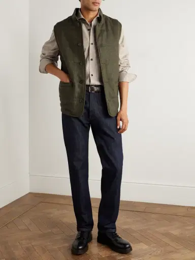 Purdey Cutaway-Collar Wool and Cashmere-Blend Shirt - Men | Thumbnail 2 Purdey Cutaway-Collar Wool and Cashmere-Blend Shirt - Men | Thumbnail 2