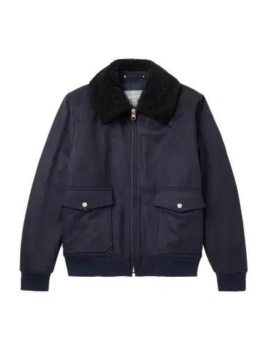 Private White V.C. The Flight Jacket 3.0 Shearling-Trimmed Wool Bomber Jacket - Men | Thumbnail 1 Private White V.C. The Flight Jacket 3.0 Shearling-Trimmed Wool Bomber Jacket - Men | Thumbnail 1