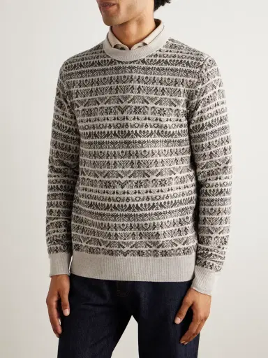Purdey Vigo Slim-Fit Fair Isle Wool Sweater - Men | Thumbnail 3