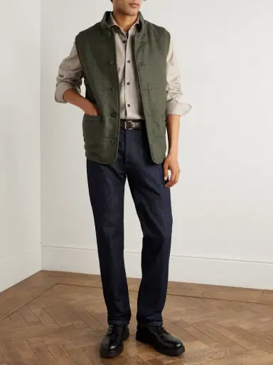 Purdey Padded Herringbone Wool-Blend Gilet - Men | Thumbnail 2 Purdey Padded Herringbone Wool-Blend Gilet - Men | Thumbnail 2