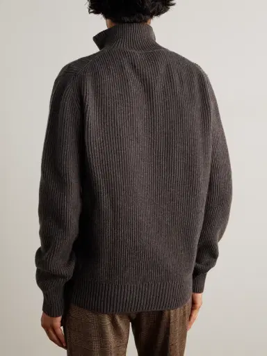 Purdey Clifford Ribbed Wool and Cashmere-Blend Half-Zip Sweater - Men | Thumbnail 4 Purdey Clifford Ribbed Wool and Cashmere-Blend Half-Zip Sweater - Men | Thumbnail 4