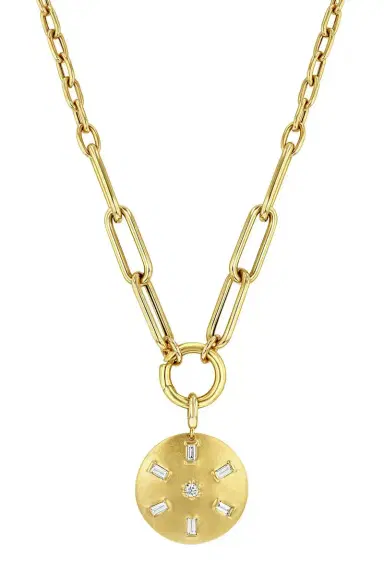 Zoë Chicco Baguette Diamond Rays Pendant Necklace | Thumbnail 1