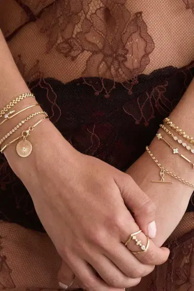 Zoë Chicco Diamond 5 Link Box Chain Bracelet | Thumbnail 2
