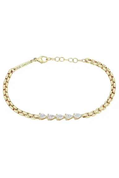 Zoë Chicco Diamond 5 Link Box Chain Bracelet | Thumbnail 1