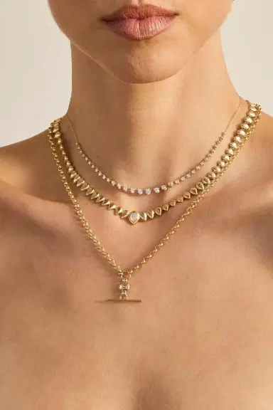 Zoë Chicco Diamond Faux Toggle Large Rolo Necklace | Thumbnail 2