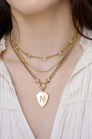 Zoë Chicco Diamond Medium Open Link 3 Prong Open Link Station Necklace | Thumbnail 3