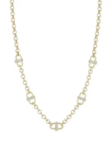 Zoë Chicco Diamond Medium Open Link 3 Prong Open Link Station Necklace | Thumbnail 1