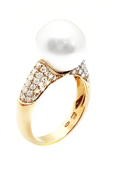 ANDREOLI Diamond Pearl Center Ring | Thumbnail 1