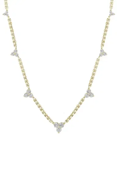 Zoë Chicco Diamond Small Trio Station Box Chain Chain Necklace | Thumbnail 1