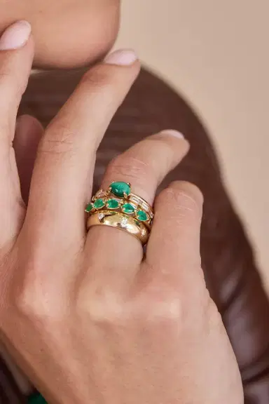 Zoë Chicco Emerald Band Ring | Thumbnail 2 Zoë Chicco Emerald Band Ring | Thumbnail 2
