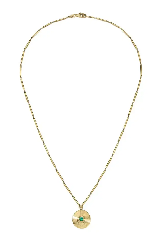Emerald Extra Small Cymbal Pendant Necklace