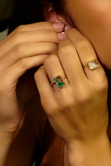 MORITZ GLIK Emerald Petite Ten Fourteen Ring | Thumbnail 2 MORITZ GLIK Emerald Petite Ten Fourteen Ring | Thumbnail 2