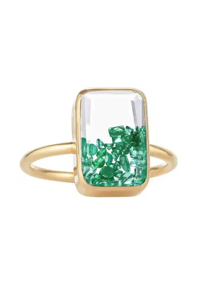 MORITZ GLIK Emerald Petite Ten Fourteen Ring | Thumbnail 1 MORITZ GLIK Emerald Petite Ten Fourteen Ring | Thumbnail 1