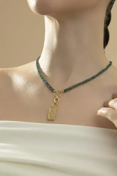 MONICA RICH KOSANN Green Sapphire Design Your Own Charm Chain Necklace | Thumbnail 3