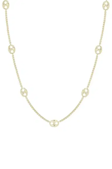 Zoë Chicco Large Mariner Link Station Box Chain Necklace | Thumbnail 1