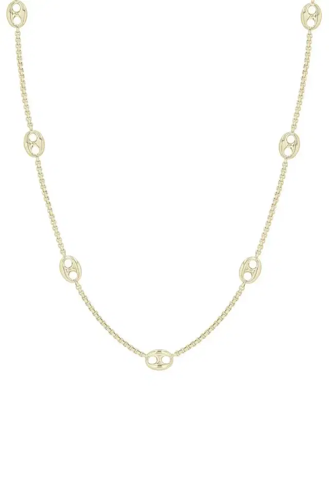 ZOE CHICCO Large Mariner Link Station Box Chain Necklace